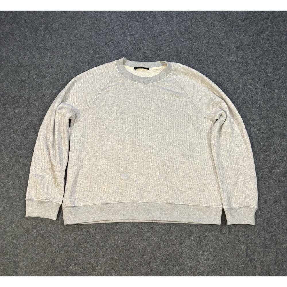 Jenni Kayne Sweatshirt Womens Large Terry Crewneck Pullover Raglan Gray Solid